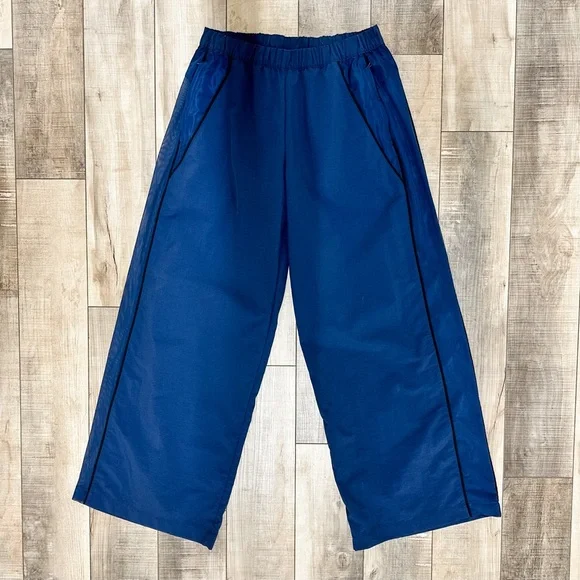 ALO High-Waist Origin Wide Leg Track Pants navy & black - Picture 5 of 10